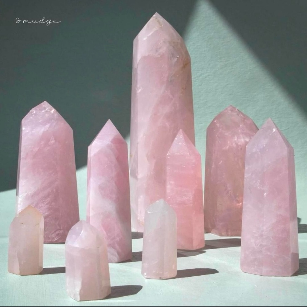 Smudge Wellness Medium-sized Rose Quartz crystal point, Romance 1 Crystal